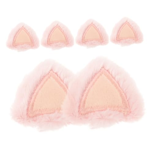 VALICLUD 6 Stück Teiliges Plüsch Hasen und Katzenohren Ohrschmuck DIY Haarclips für Ostern Party Kopfschmuck Sanft Komfortabel Rosa für Bastelprojekte und Kostüme von VALICLUD