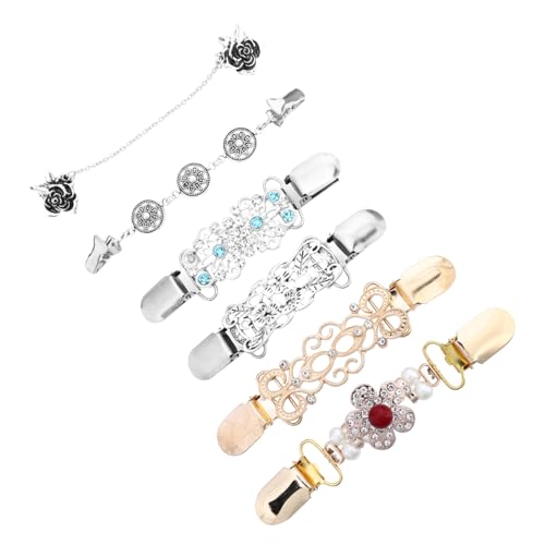 VALICLUD 6 Stück Teiliges Set Damen Cardigan Clip Brosche für Kleidung Eleganter Pullover Clip für Schals und Strickjacken Accessoires für Frauen und Mädchen von VALICLUD