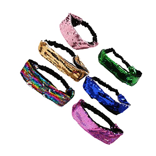 VALICLUD 6 Stück Teiliges Set Glitzer Haarbänder für Stylisches Kopfband mit Pailletten Haaraccessoires für Partys und Alltag Farben Zufällig für Damen und Mädchen Zufällige von VALICLUD