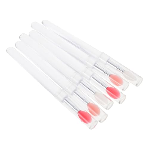 VALICLUD 6 Stück Teiliges Silikon Lippenpinsel mit Transparenter Kappe Weiche Hautfreundliche Applikatoren für Lippenbalsam Lippenstift und Lidschatten Langlebig Tragbar Geeignet für Make von VALICLUD