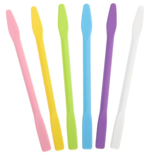 VALICLUD 6 Stück Teiliges Silikon Rührstäbchen Flexibel Stabiles DIY Mischwerkzeug für Gesichtsmaske und Resin Ergonomisch Geeignet für Kleine und Große Wiederverwendbar Zufällige Farbe von VALICLUD
