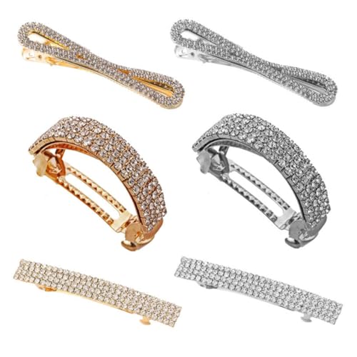 VALICLUD 6 Stück Teiliges Strass Haarklammer Ponytail Clip Holder Funkelnde Haarspangen für Damen Haaraccessoires für Hochzeit Party Festliche Anlässe Vielseitig Kombinierbar von VALICLUD