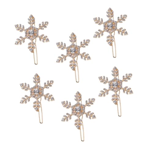 VALICLUD 6 Stück Teiliges Weihnachts Haarspangen mit Filigraner Schneeflockenform und Funkelnden Strasssteinen Langlebige Haarklammern Festlicher Haarschmuck für Frauen für Party und von VALICLUD