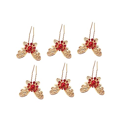 VALICLUD 6 Stück U Förmige Haarnadeln Funkelnden Strasssteinen für Hochsteckfrisuren Goldene Haarstäbchen für Damen für Partys und Besondere Anlässe von VALICLUD