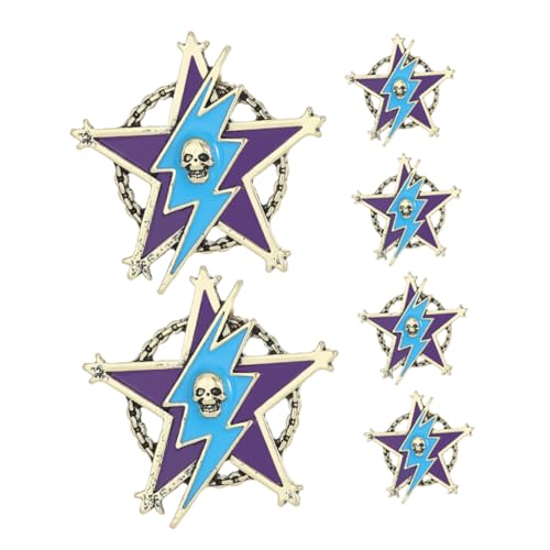VALICLUD 6 Stück Vintage Fünf-punkte Stern Broschen aus Metall Robuste Anstecknadeln mit Sternmotiv Stylische Pins für Rucksäcke Jacken Taschen Unisex Accessoire für Alltag und Halloween von VALICLUD