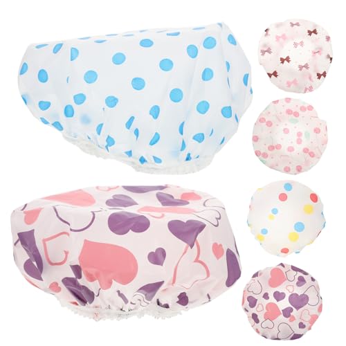 VALICLUD 6 Stück Wasserdichte trockene Haarkappe schwimmmütze Badekappen mit Kapuze Mädchen Schutz groß Duschhut -Kind Badekappe für Duschkappen Badehaube Bademütze Eva von VALICLUD