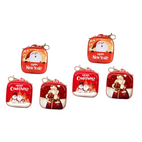 VALICLUD 6 Stück Wechselgeldbörsen Quadratische Geldbörsen Weihnachts Clutch Geldbörse Weihnachtsbaum Hängeornamente Schokoladen Weihnachtsbaumschmuck Quadratische Geldbörse von VALICLUD