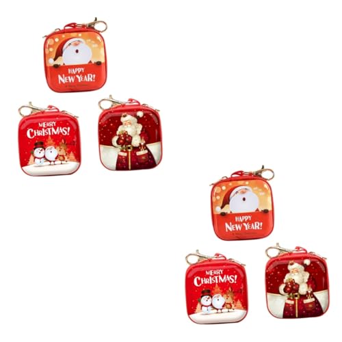 VALICLUD 6 Stück Weihnachts Geldbörsen Dekorative Münztüten Runde Münzen Tüten Weihnachts Baumschmuck Ornamente Weihnachtsstrumpf Münzen Geldbörse von VALICLUD