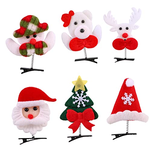 VALICLUD 6stücke Teiliges Weihnachts-haarspangen Für Mädchen Niedliche Haarclips Mit Weihnachtsbaum Schneemann Santa Claus Mehr Für Festliche Anlässe Und Kinderpartys von VALICLUD