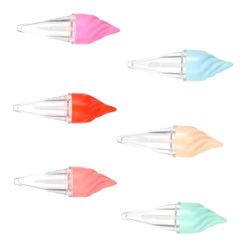 VALICLUD 6 Stücke Eiscreme Lip Gloss Rohre Nachfüllbare Lippenbalsam Flaschen Tragbare Kosmetikwerkzeuge für Selbstgemacht Lippenstift Kreative Lippenstifthülsen für Mädchen von VALICLUD
