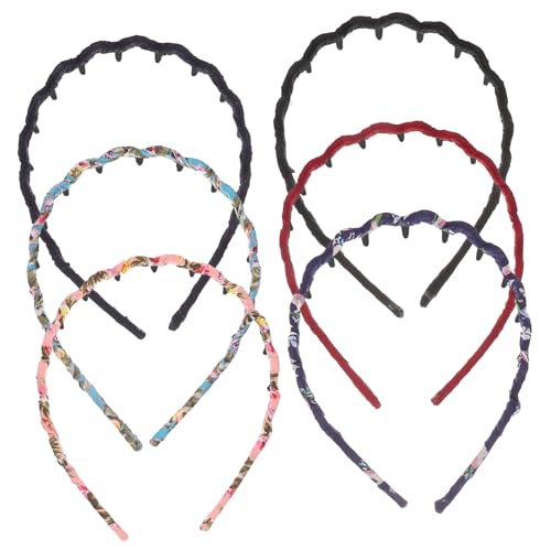 VALICLUD 6stücke Sport-stirnband Haarband Mit Wellenförmigen Zähnen Aus Kunststoff Slip Stirnbänder Für Fußball Glattes Lockiges Und Langes Haar Leicht Und Langlebig von VALICLUD