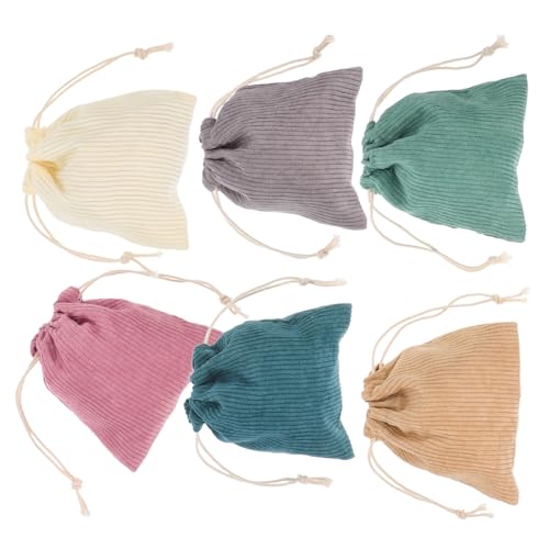 VALICLUD 6stücke Teiliges Corduroy Make-up Beutel Tragbare Kosmetiktaschen Für Schmuck Lippenstifte Münzen Und Karten Reiseaufbewahrungstaschen Sanften Farben von VALICLUD