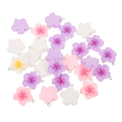 VALICLUD 60 Stück Teiliges Mini Resin Plumeria Anhänger Bunte Hawaiianische Blumen Charms Leichter Tropischer Sommer-schmuck für DIY Halsketten Armbänder Schlüsselanhänger Farbenfrohe von VALICLUD