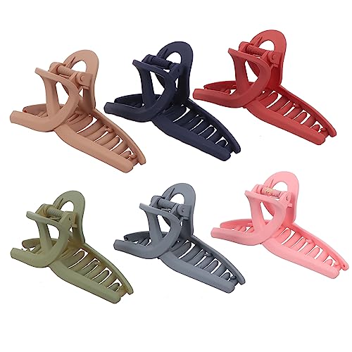 VALICLUD 6Stücke Große Haarklauenclips Rutschfeste Haarspangen für Damen Matte Farben für Dickes und Haar Sicherer Beim Frisieren Waschen von VALICLUD