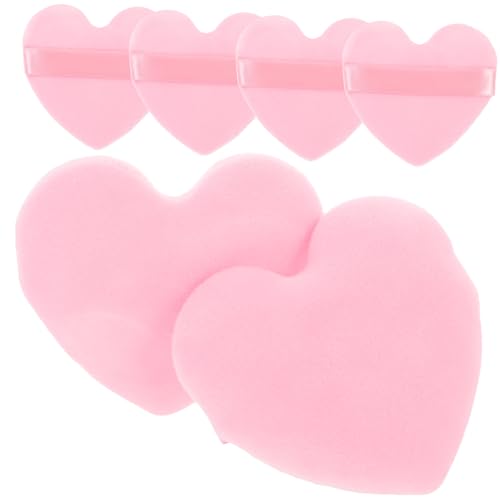 VALICLUD 6Stücke Herzförmige Make Up Puderquasten Kleine Puderquaste für Damen Weiche und Hautfreundliche Anwendung für Foundation und Concealer für Alltag und Reisen von VALICLUD