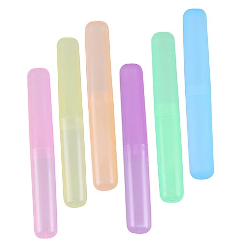 VALICLUD 6Stücke Tragbare Zahnbürstenhülle für Reisen Zahnbürstenbehälter mit Schnallendesign Schutzetui aus PP Material für Camping und Outdoor Zahnpasta Organizer von VALICLUD