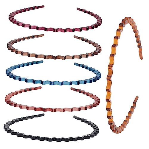 VALICLUD 6Stücke Wellen Haarreif Damen Stirnband aus Langlebigem Harz für Bad und Freizeit Modisches und Haarschmuck Satz von VALICLUD