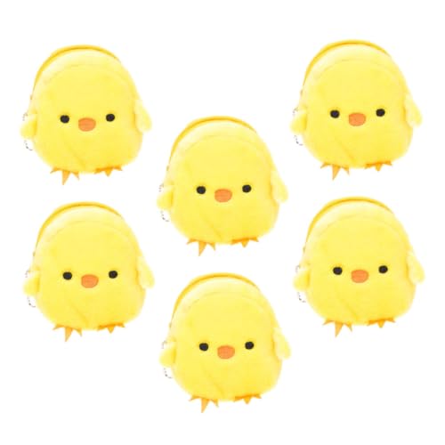 VALICLUD 6stücke Niedliche Kleine Gelbe Küken Münzgeldbörsen Für Ostern Plüschige Hühnerform Geldbeutel Für Kreative Aufbewahrungslösung Für Kleingeld Und Kleine Gegenstände von VALICLUD