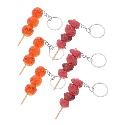 VALICLUD Gefälschte Fleischbällchen BBQ Schlüsselanhänger Set 6pcs PVC Mini Schlüsselanhänger Einzigartiger Lebensmittel Charm Für Handtasche Rucksack Accessoire von VALICLUD