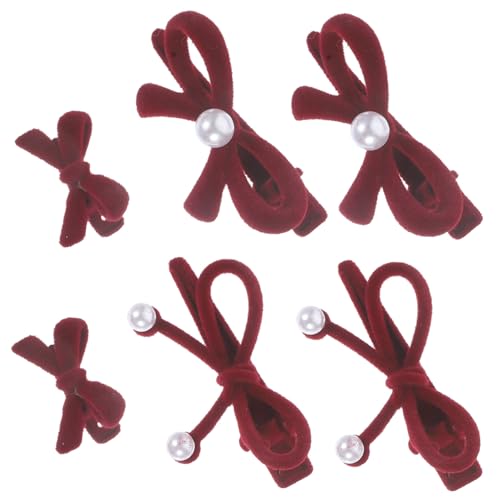 VALICLUD 6stücke Mini-perlen-haarspange Mit Schleife Haarspange Perlen Für Damen Und Mädchen Süße Haarspangen Mit Perlenschleife Dekorative Haarspange Für Partys Und Alltag von VALICLUD