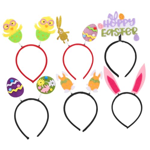 VALICLUD 6stücke Osterhaarreifen Mit Bunten Cartoon-motiven Niedliche Haarbänder Für Mädchen Festliche Kostümdekoration Für Ostern Partys Und Feiertage von VALICLUD