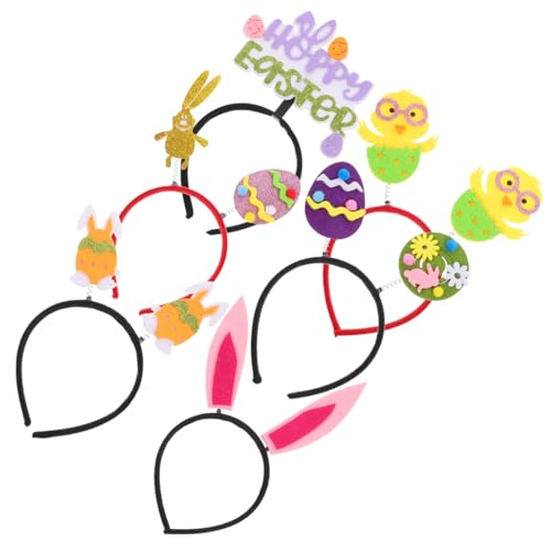 VALICLUD 6stücke Teiliges Ostern-haarband Niedlichen Hasenohren Wunderschöne Haaraccessoires Für Junge Mädchen Und Erwachsene Geeignet Für Kostümpartys Festivals Und Fotografie von VALICLUD