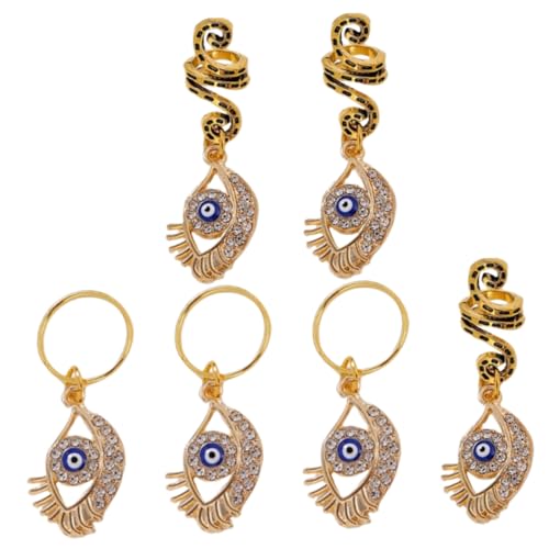 VALICLUD 6stücke Teiliges Von Dreadlock-haarspiralen Mit Teufelsaugen-anhängern Haaraccessoires Für Zöpfe Und Dreadlocks Für Festlichkeiten Und Besondere Anlässe von VALICLUD