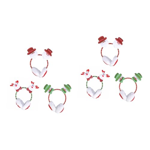 VALICLUD 6stücke Weihnachts-stirnbänder Mit Cartoon-ohrenwärmern Für Frauen Kreative Ohrenschützer Gedrucktem Und Kunstfell Warm Und Gemütlich Für Winter Zubehör Für von VALICLUD