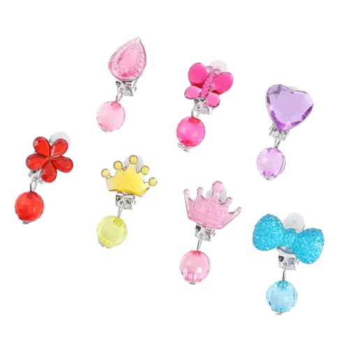 VALICLUD 7 Paare Clip Ohrringe für Mädchen Ohrclips Ohrlöcher Bequeme Schmuckaccessoires mit Aufbewahrungsbox Vielseitig Kombinierbar und Leicht zu Tragen von VALICLUD