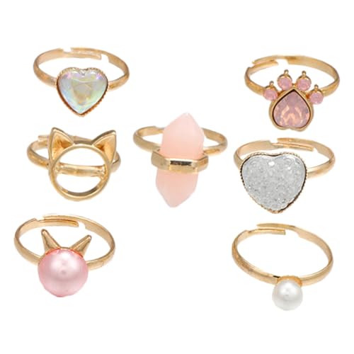 VALICLUD 7stücke Junge Mädchen Ringe Metall Fingerringe Für Mädchen Zier Ringe Kinderschmuck Mit Leichtem Design Und Guter Passform von VALICLUD