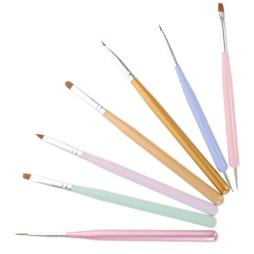 VALICLUD 7 Stück Teiliges Nail Art Pinsel Doppelseitige Malpinsel mit Feiner Spitze Wiederverwendbar und Leicht zu Reinigen für DIY Nagelkunst und Präzises Musterzeichnen Geeignet für von VALICLUD