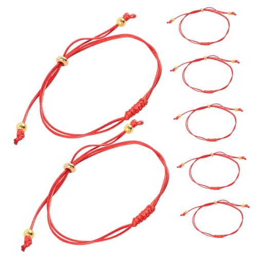 VALICLUD 7 Stück Teiliges Rotes Seilarmband Verstellbare Freundschaftsarmbänder für Damen und Herren Langlebiges Geflochtenes Armband mit Modischem Design für Verschiedene Handgelenkgrößen von VALICLUD
