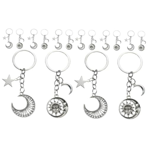 VALICLUD 8paare Vintage Schlüsselanhänger Mond Und Stern Design Handgefertigt Stilvolles Zubehör Für Rucksäcke Taschen Und Geldbörsen Für Damen Herren von VALICLUD
