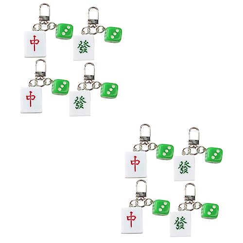 VALICLUD 8 STK Mahjong-schlüsselanhänger Mahjong-schlüsselhalter Mahjong-Fliesen-anhänger Auto Schlüsselanhänger Mahjong-schlüsseldekoration Glück Glücklicher Schlüsselanhänger Harz von VALICLUD