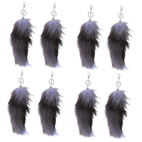 VALICLUD 8 STK Schlüsselanhänger Einkaufstasche Für Frauen Auto Strumpf Stuffer Leckereien Füller Gang Kostüm Therianischer Echter Fuchsschwanz Black Metall von VALICLUD