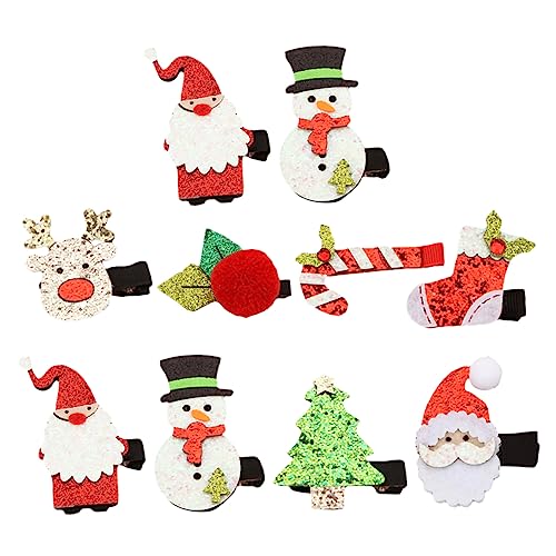 VALICLUD 8 Sätze Weihnachts Haarspangen Set für Süße Haarklammern mit Weihnachtsmotiven Handgefertigte Clips für Mädchen Accessoires für Festliche Anlässe Teiliges Set von VALICLUD
