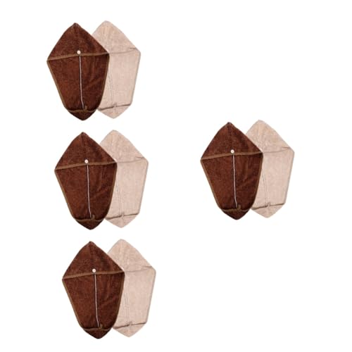 VALICLUD 8stücke Haartrockenkappe Wasserabsorbierende Schnell Trocknende Haarhaube Aus Fleece Für Damen Reise Und Badeanwendungen Tiefes Kaffee von VALICLUD