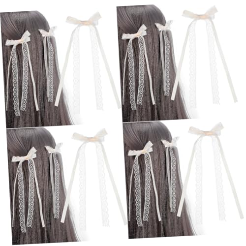 VALICLUD 8 Stk Haarnadel aus Spitze haar Haarclips mit Schleife Haarspangen Bänder für Haarschleifen Spitzenhaarschleifen Schleifenclip aus Spitze Haarschmuck für Damen von VALICLUD