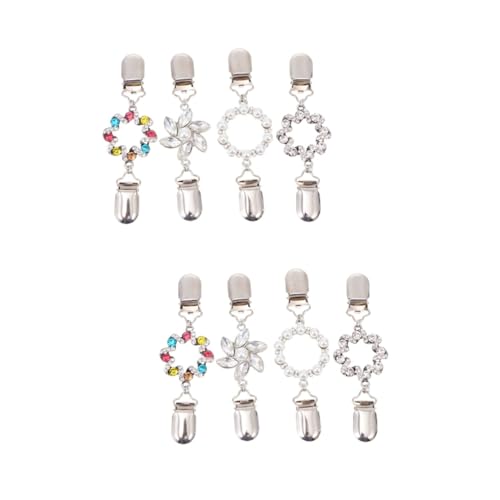 VALICLUD Silberne Accessoires 8 Stk Schalschnalle aus Strass zarte Schalclips silberne Strickjacke Pullover modische Schalschnallen Kleiderklammern für Frauen der Rücken Schalknopf Shirt von VALICLUD