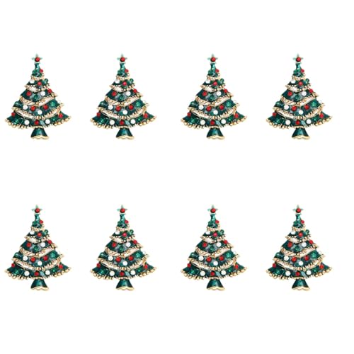 VALICLUD 8 Stk Weihnachtsbaum Brosche Weihnachtsabzeichen Weihnachtsdekoration Baumförmige Brosche Weihnachtsbruststift Weihnachtsbrosche Urlaubs-goodie-bag-füller Weihnachtsbrustnadel von VALICLUD