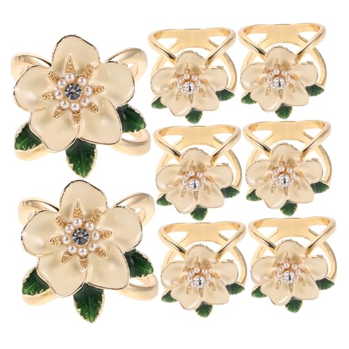 VALICLUD 8 Stück Blumen Silk Schalring mit Gartenia Design für Schals Tücher und Handtaschen Vielseitige Modeaccessoires für Outfits von VALICLUD