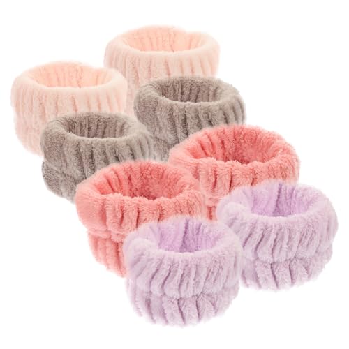VALICLUD 8stücke Flanell Handgelenkbänder Für Mädchen Bequeme Wascharmbänder Für Gesichtsreinigung Make-up Und Yoga Helle Farben Langlebig Und Elastisch von VALICLUD