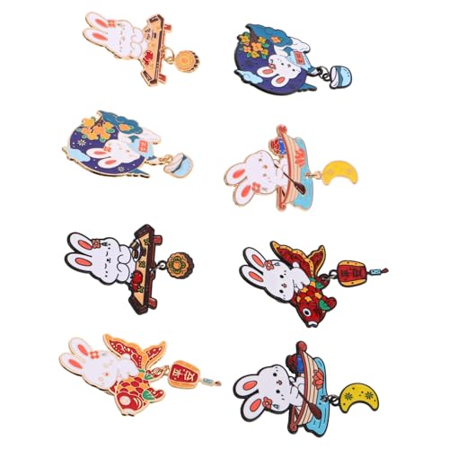 VALICLUD 8 Stück Teiliges Cartoon Kaninchen Broschen aus Langlebiger Zinklegierung Niedlicher Emaille-anstecker für Jacken Kleider und Rucksäcke Modisches Accessoire für Herbst Party-looks von VALICLUD