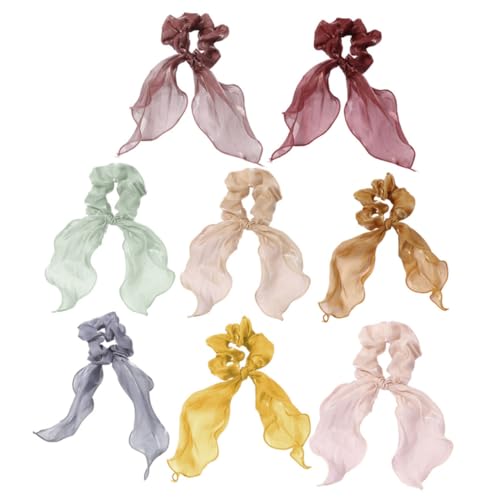 VALICLUD 8 Stück Teiliges Elastisches Haargummi Atmungsaktivem Mesh mit Kreativem Design Weiche Haarbänder für Damen und Mädchen Schonend für Haare Vielseitig für Alltag Zufällige Farbe von VALICLUD