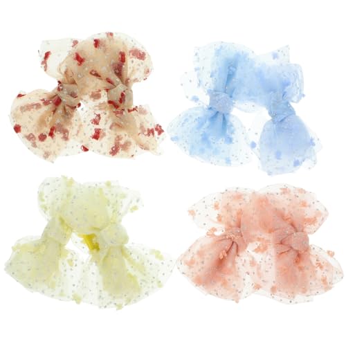 VALICLUD 8 Stück Teiliges Haarschleifen Mädchen Süße Mesh netz haarspangen mit Glitzernden Schleifen Halbtransparent Farbenfrohe Haarschmuck clips für Alltag und Party von VALICLUD