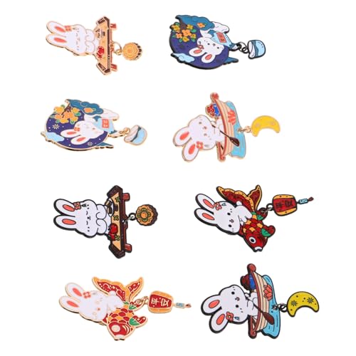 VALICLUD 8 Stück Teiliges Hasen-broschen Zinklegierung Niedliche Cartoon-anstecker Emaillierte Tier-motiv-broschen für Kleidung Rucksäcke und Hüte Vielseitige Schmuckgeschenke für Frauen von VALICLUD