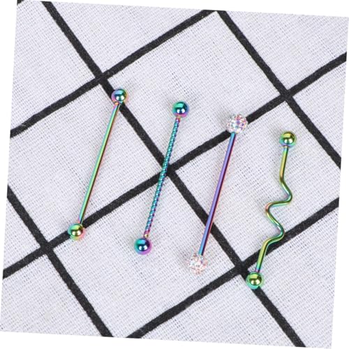 VALICLUD 8 Stück Teiliges Industrial Ohrstecker aus Bunte Schrauben Barbell Piercing Schmuck für Damen und Herren Langlebige Ohrstecker mit Glatter Oberfläche von VALICLUD