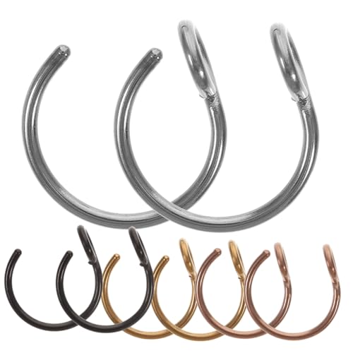 VALICLUD 8 Stück Teiliges Nasenringe aus C Förmig Nicht Piercing Nasenschmuck in Schwarz Gold Roségold für Frauen und Freunde als Dezente Nasendekoration von VALICLUD