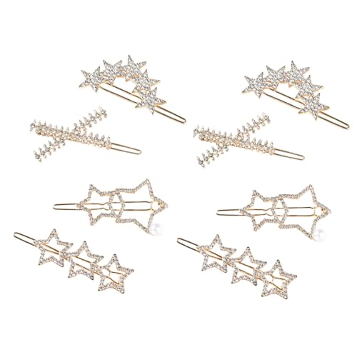VALICLUD 8 Stücke Goldene Haarspangen Damen Haarschmuck für Hochzeit und Partys Strass Design Robustes Legierungsmaterial Zartes Haar Accessoire von VALICLUD