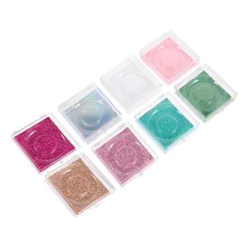 VALICLUD 8 Stücke Wimpernbox Kunststoff Wimpern Lagerung Transparent Leichter Wimpernhalter für Falsche Wimpern Glitzerndes Papier Design von VALICLUD